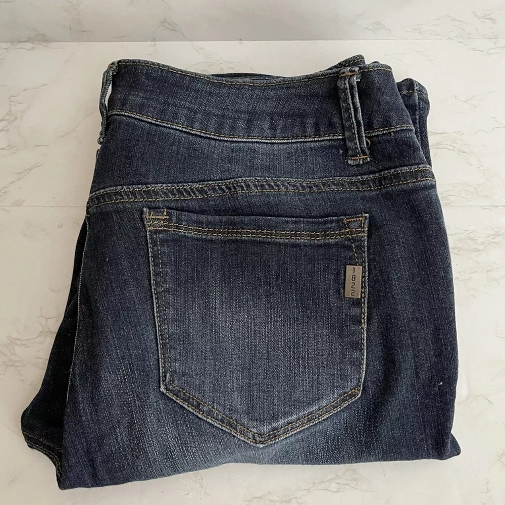 𝅺1822 Denim Stitch Fix Jeans Distressed Skinny Stretch Dark Wash 27 Inch Inseam - Picture 6 of 10